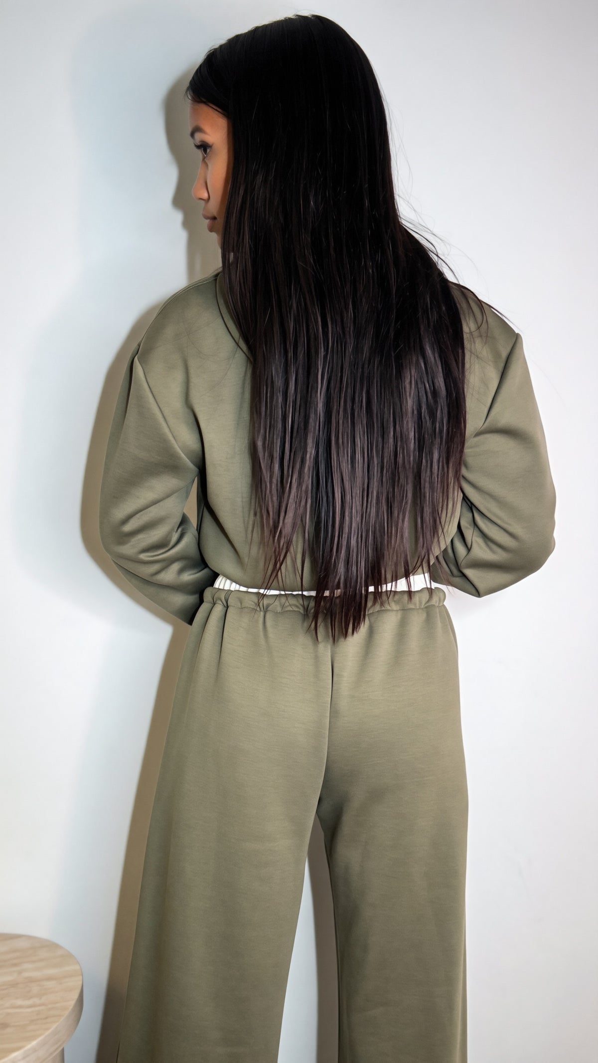 Pantalone Wide Leg Verde Militare