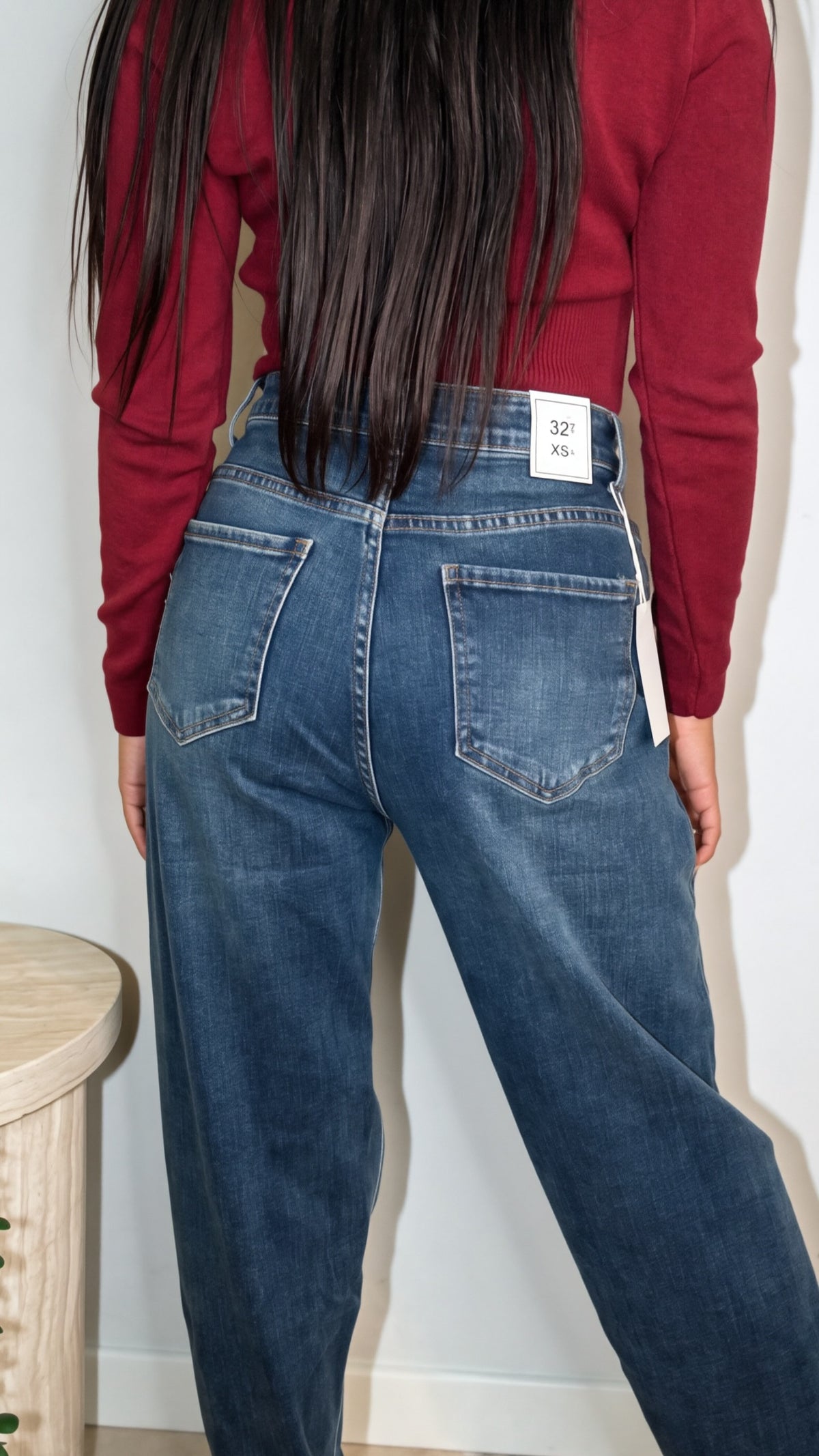 Jeans a Vita Alta Gamba Dritta