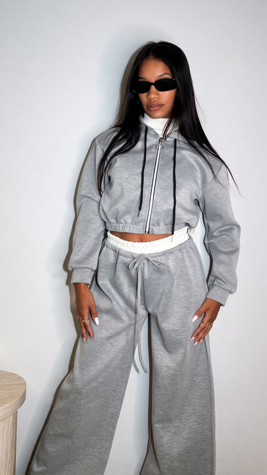 Felpa Cropped Grigia