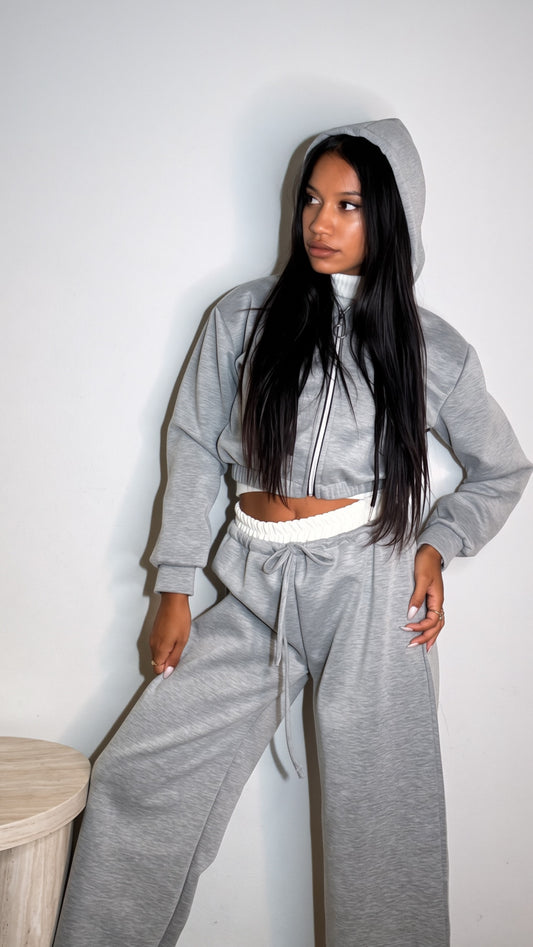 Pantalone Wide Leg Grigio