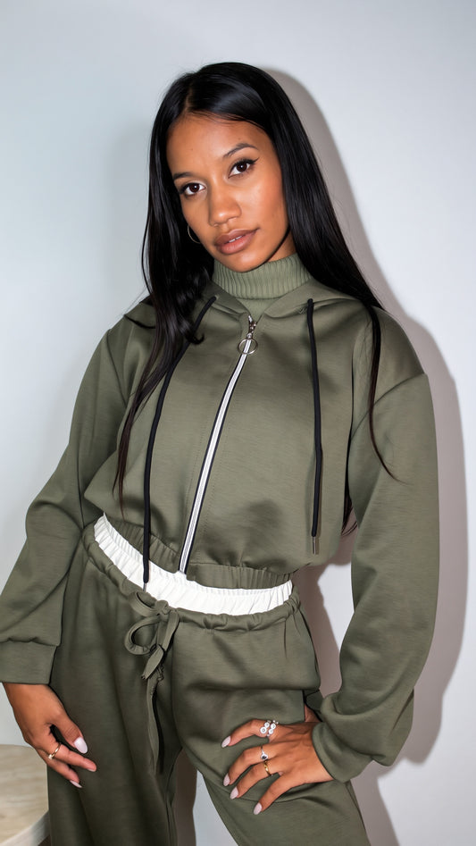 Felpa Cropped Verde